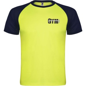 Indianapolis rvid ujj uniszex sportpl, fluor yellow, navy blue (T-shirt, pl, kevertszlas, mszlas)