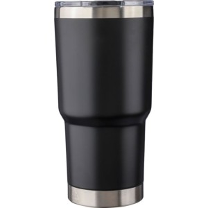 Rozsdamentes acl duplafal pohr, 590 ml, fekete